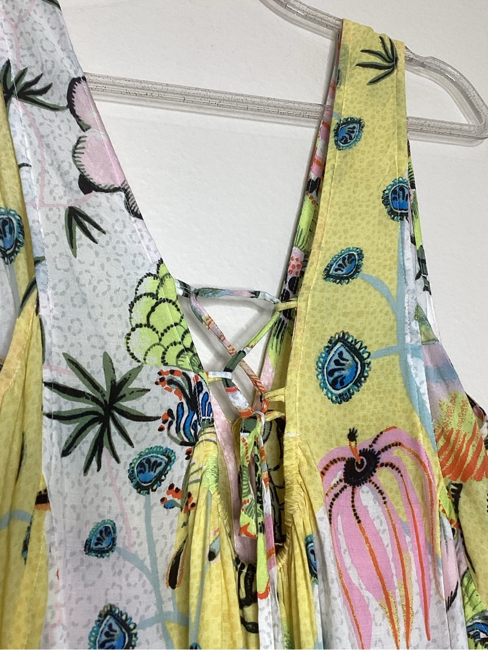 Anthropologie Multi-Color Floral Ruffle Hem Slip Dress - Picture 6 of 11